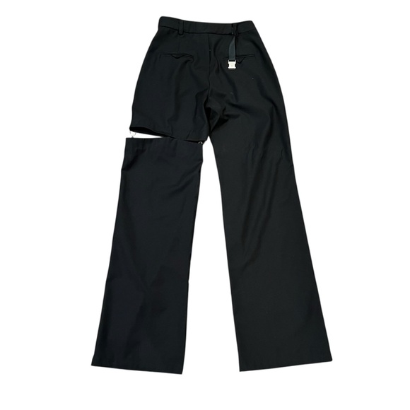 y2k black open leg metal detailed straight leg pants street wear grunge punk - Picture 2 of 9